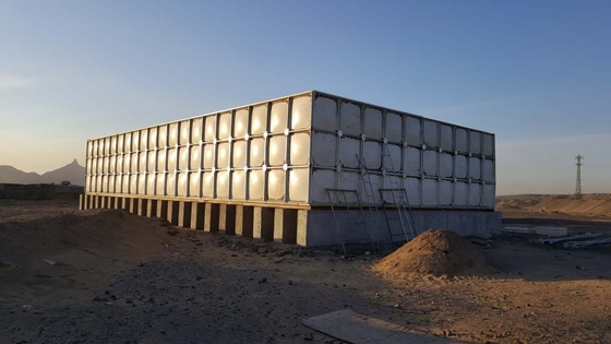 Horizontal FRP GRP Panels Bolted Plastic Water Storage Tanks 100000 Liters Customized