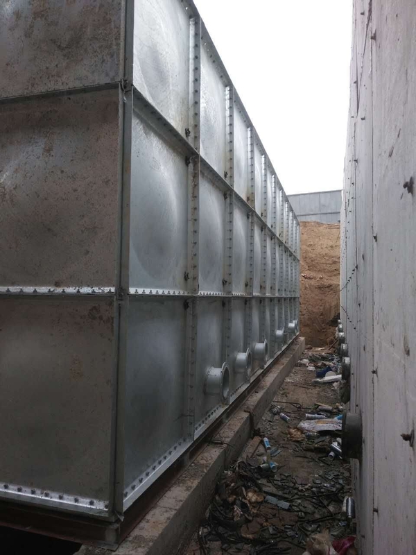 Horizontal FRP GRP Panels Bolted Plastic Water Storage Tanks 100000 Liters Customized